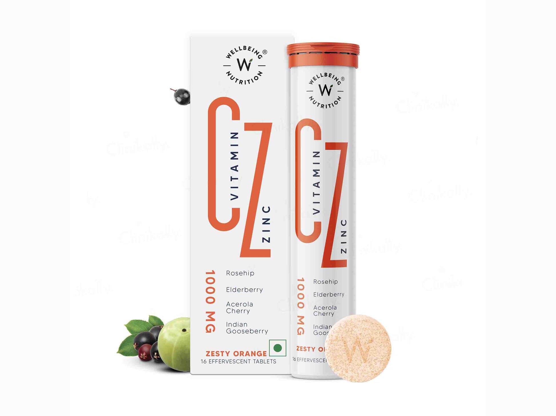 Wellbeing Nutrition Vitamin C + Zinc Tablet - Zesty Orange Flavour