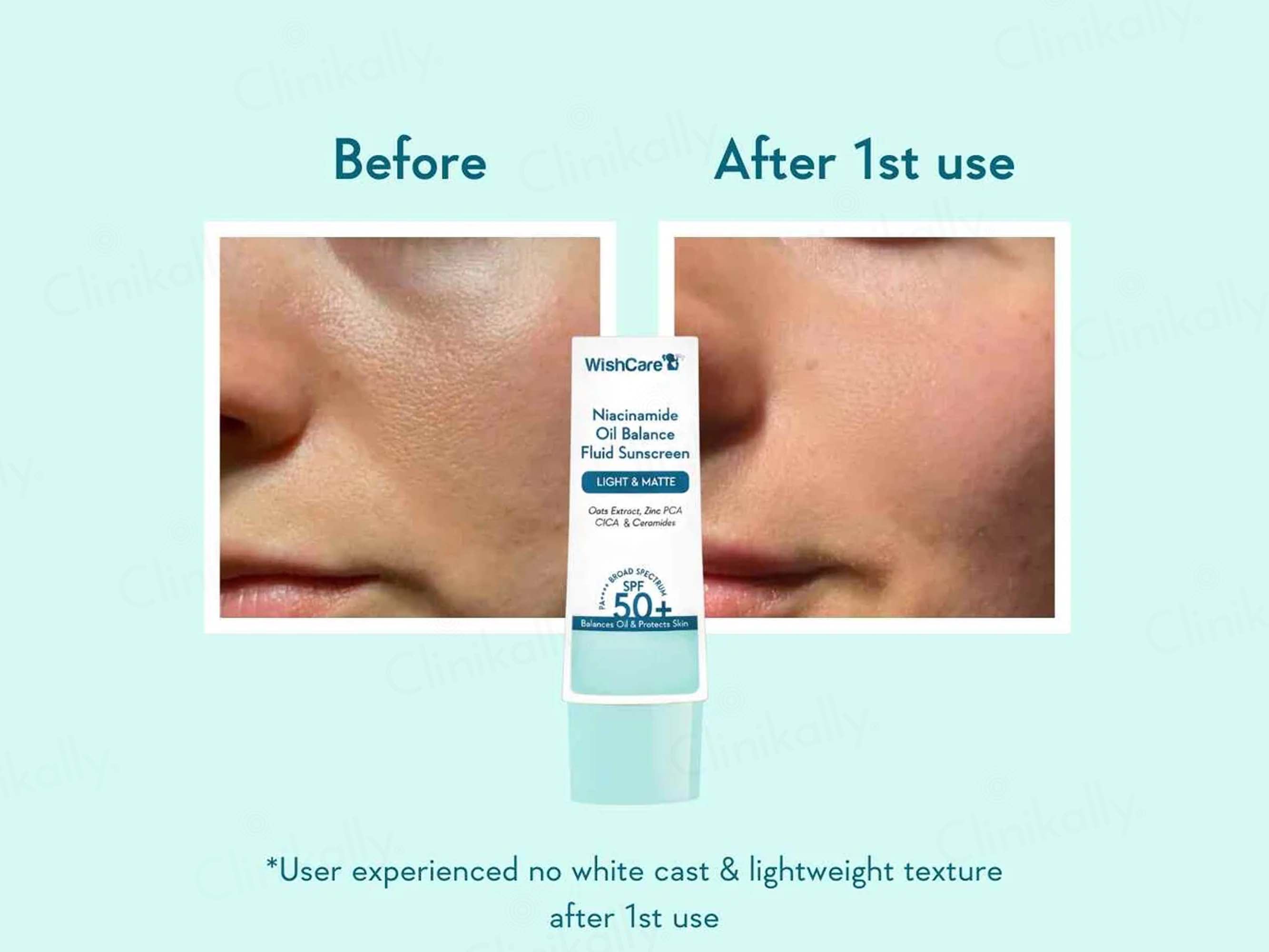 WishCare Niacinamide Oil Balance Light & Matte Fluid Sunscreen SPF 50+ PA++++