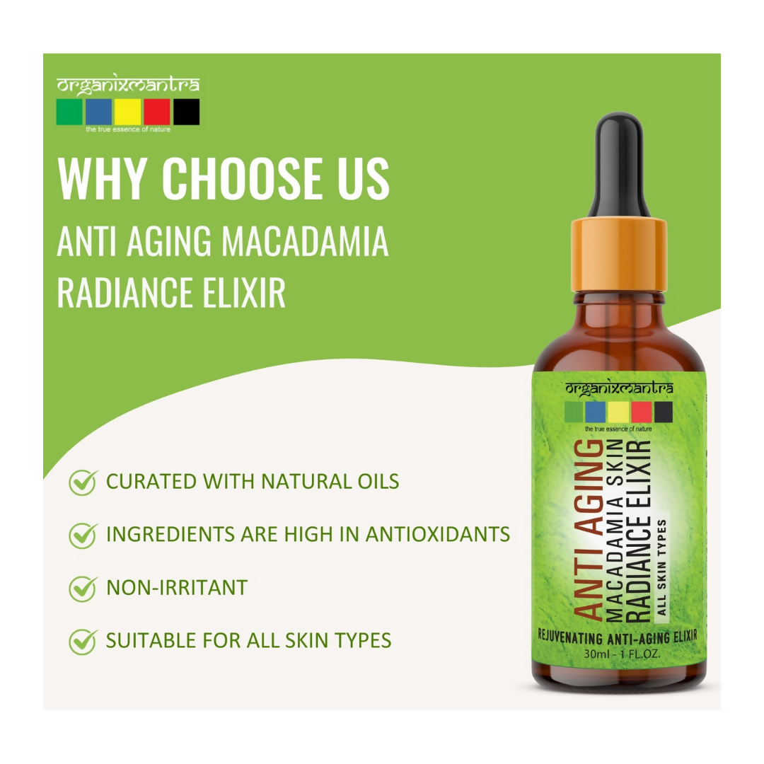 Organix Mantra Anti-Aging Macadamia Radiance Elixir Natural Face Care Serum