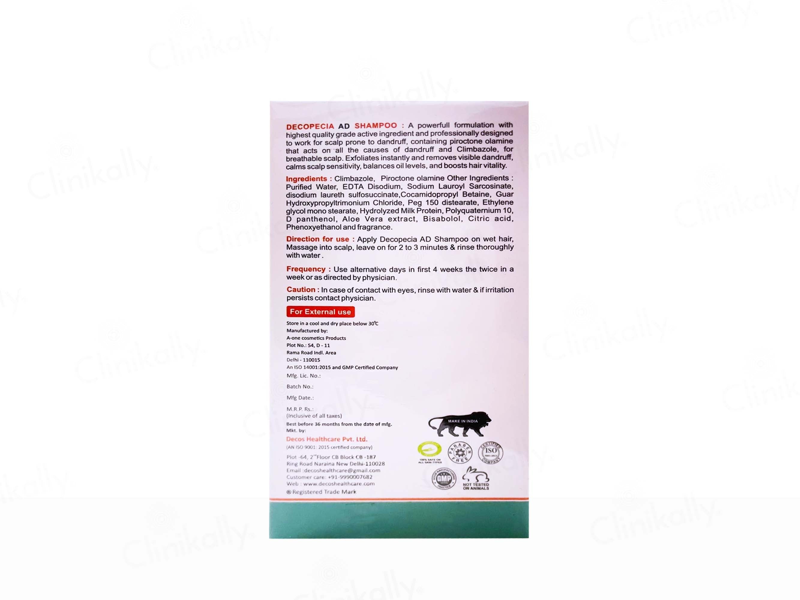 Decopecia-AD Anti Dandruff Shampoo