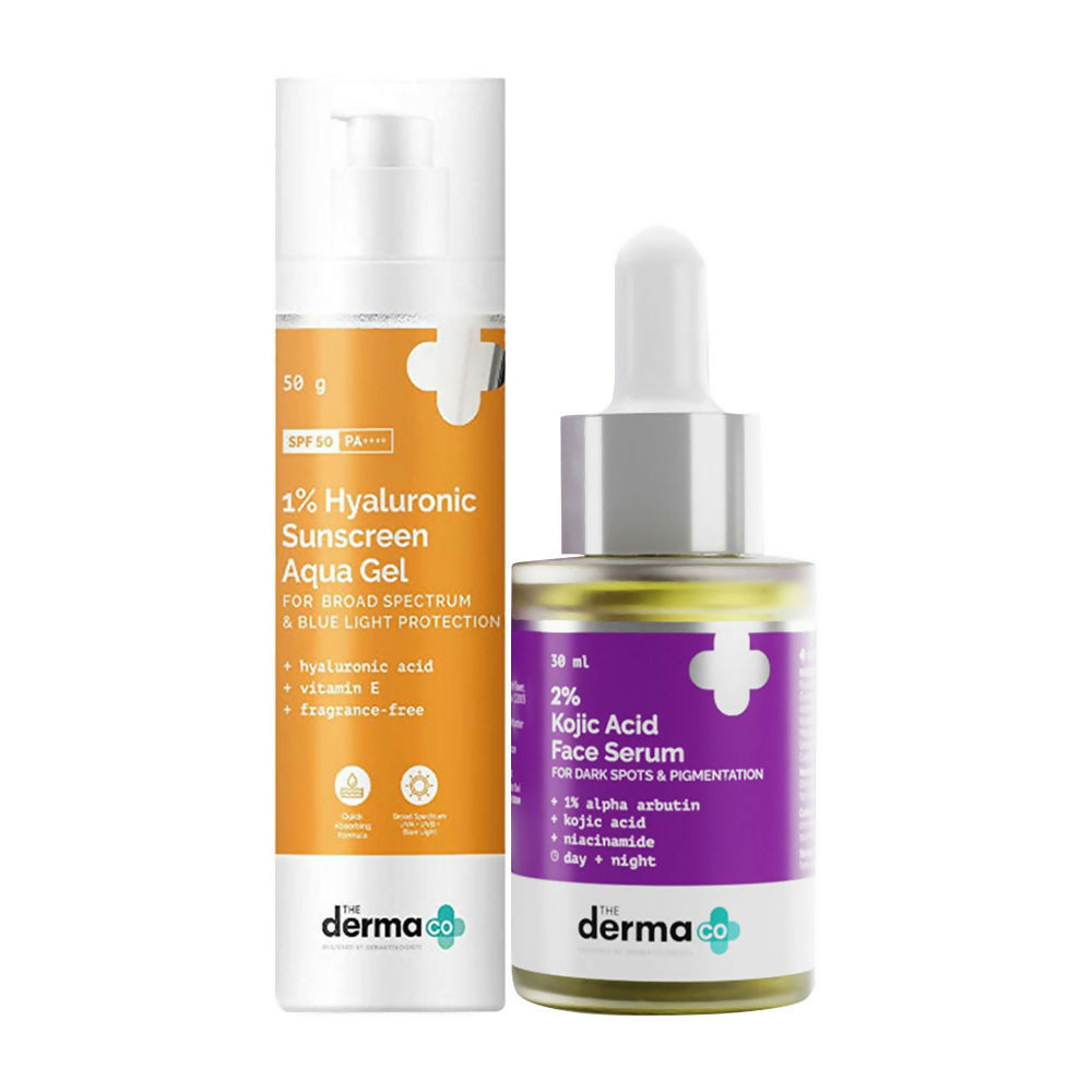 The Derma Co 1% Hyaluronic Sunscreen & 2% Kojic Serum Combo
