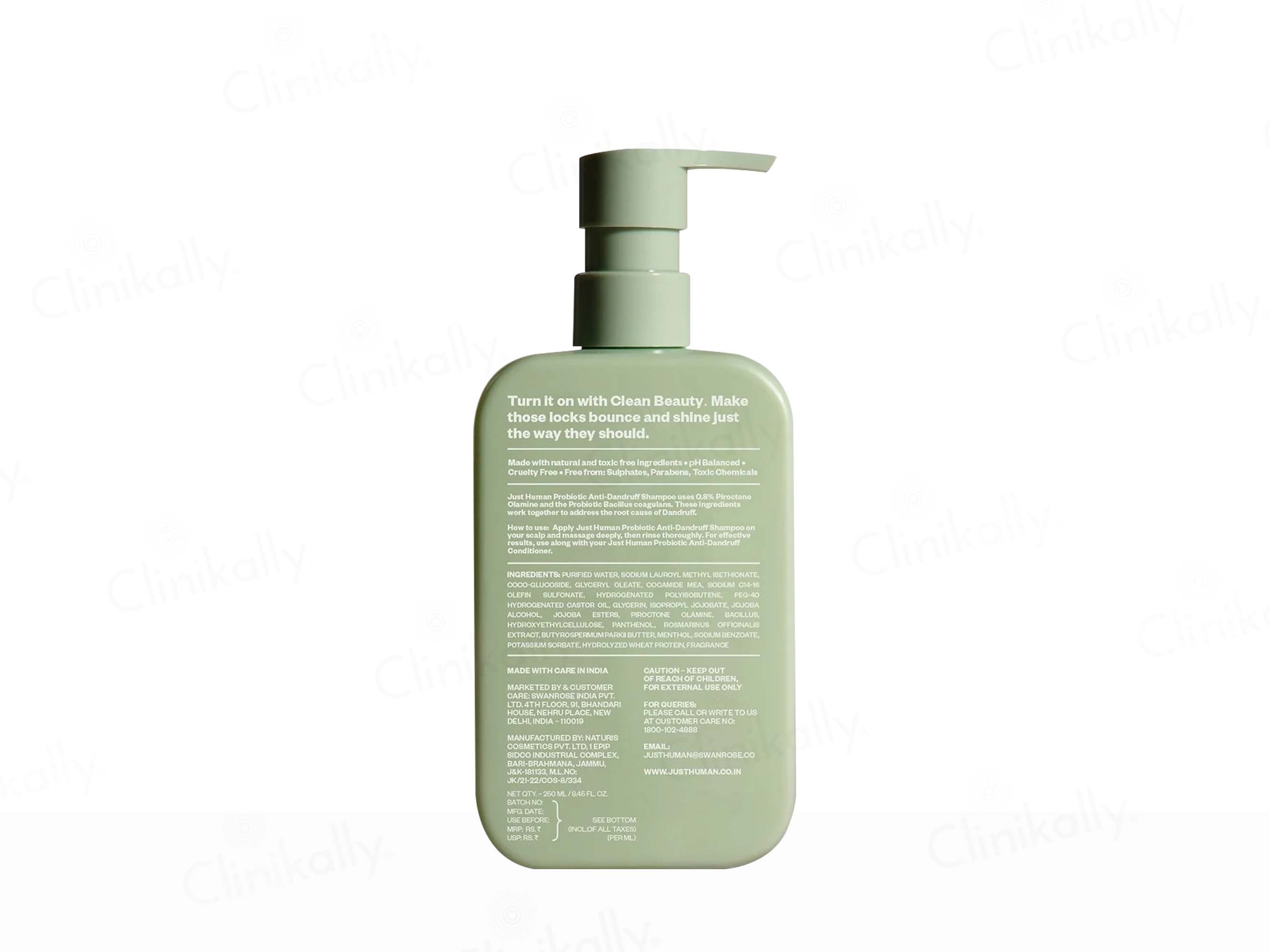 Justhuman Probiotic Anti-Dandruff Shampoo