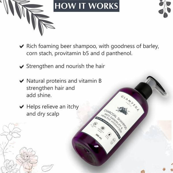 Glamveda Charcoal Shampoo Anti Dandruff & Healthy Hydration