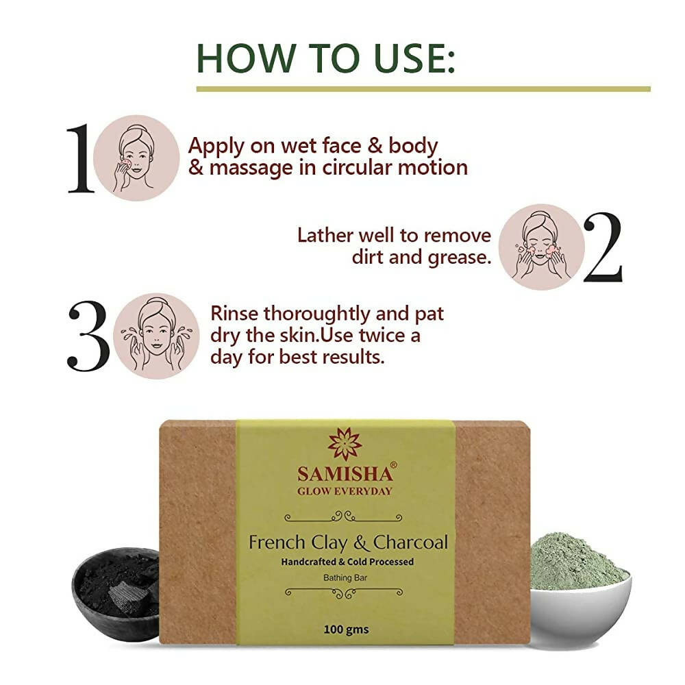 Samisha Organic French Green Clay & Charcoal Deep Cleansing Bath Bar