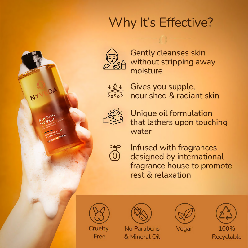 Nyveda Oil Body Wash Nourish My Skin Moisturise & Glow