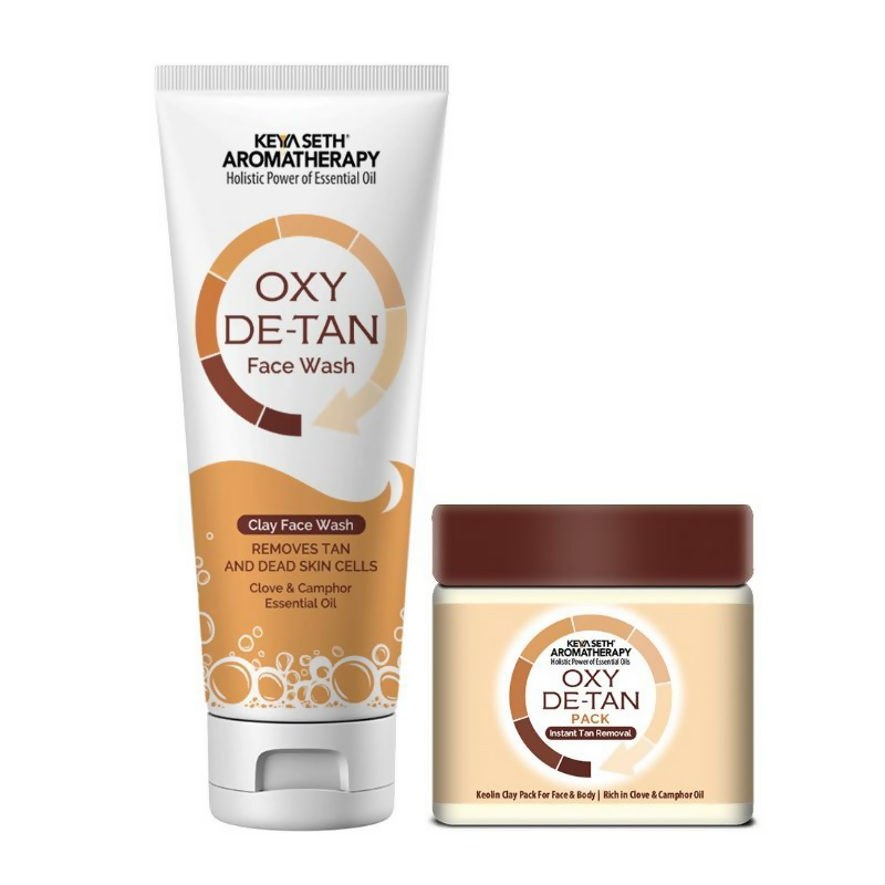 Keya Seth Aromatherapy Oxy De Tan Clay Foaming Facewash & Face Pack Combo  Removes Tan & Dead Skin Cells No Ammonia & Bleach