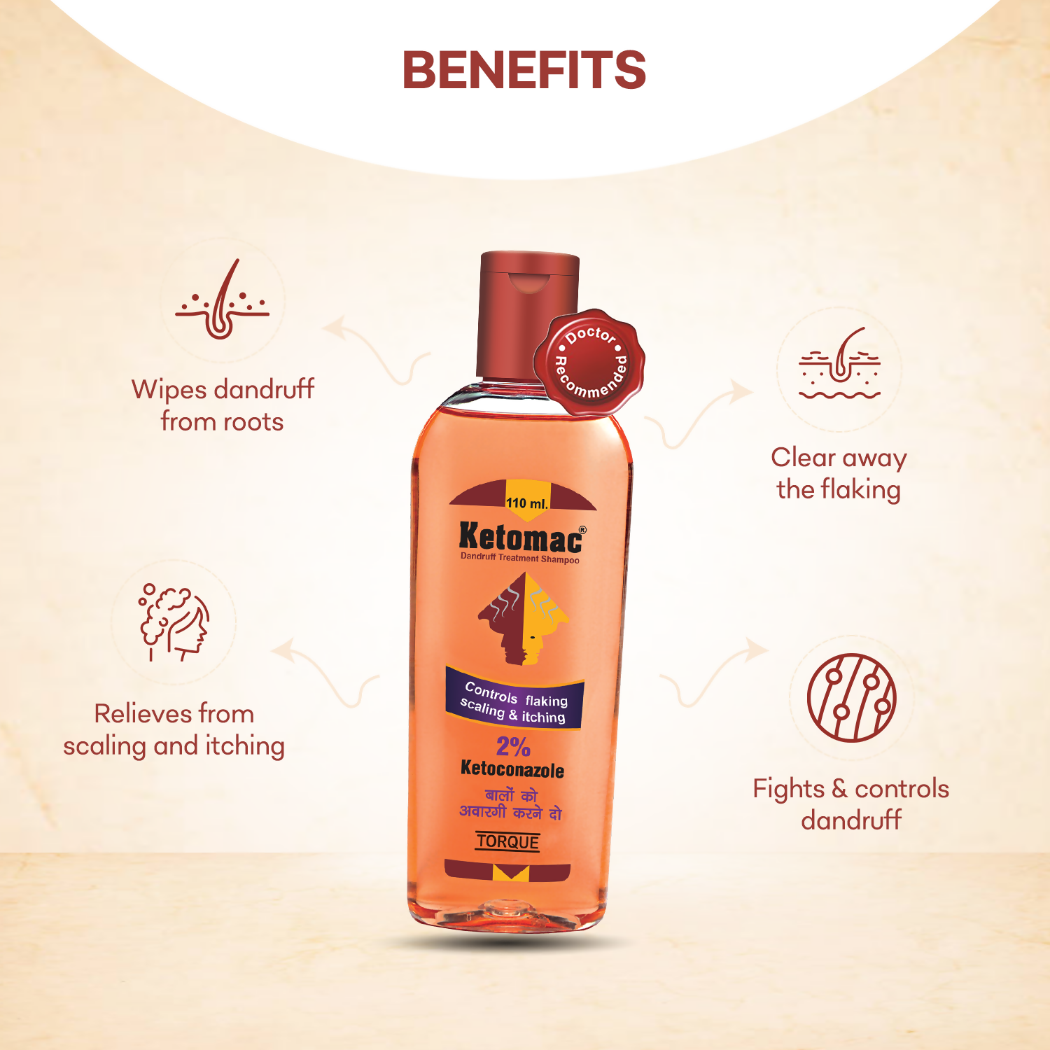 Ketomac 2% Dandruff Treatment Shampoo, 110 ml