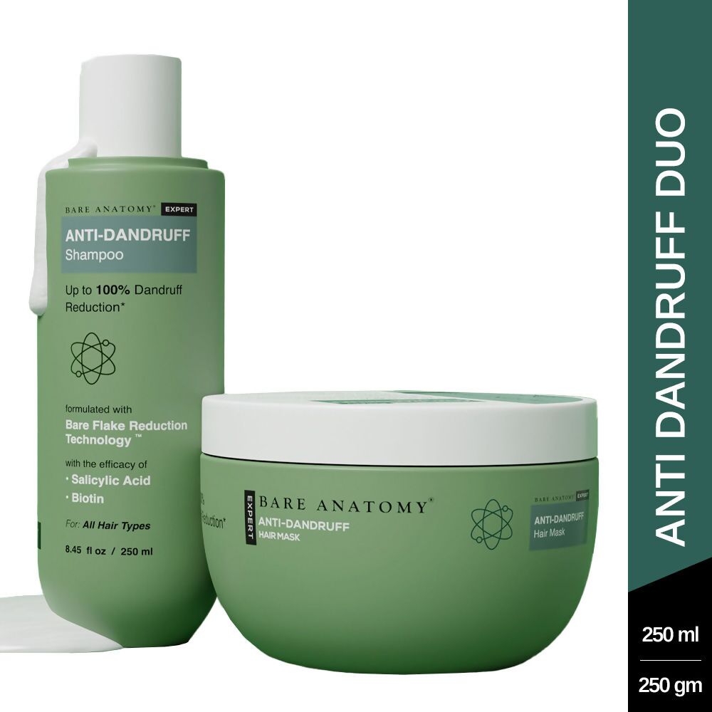 Bare Anatomy Expert Anti Dandruff Kit (Shampoo & Mask) for Hair Smoothing & Conditioning - Vamzn#