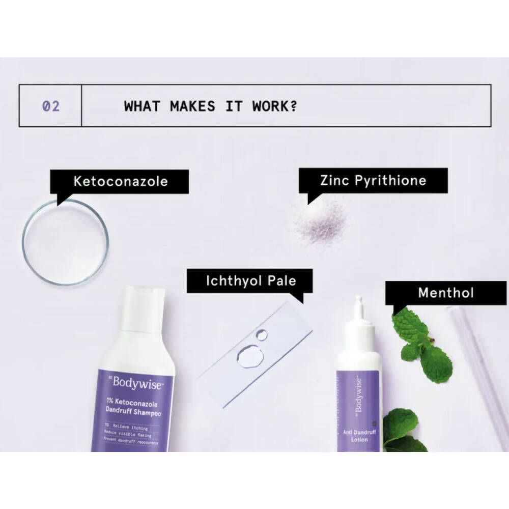 BeBodywise 1% Ketoconazole Dandruff Shampoo and Anti Dandruff Lotion - Vamzn#