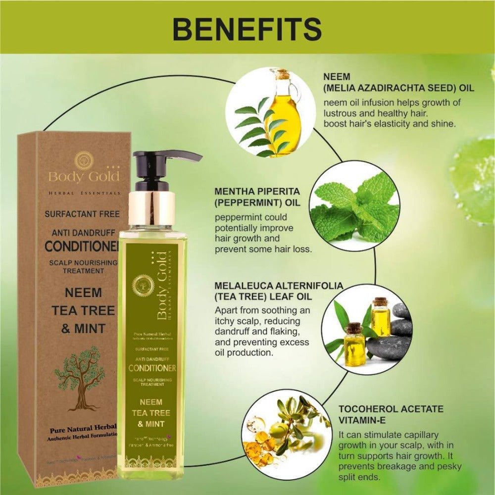 Body Gold Anti Dandruff Hair Conditioner Neem Tea Tree & Mint - Vamzn#
