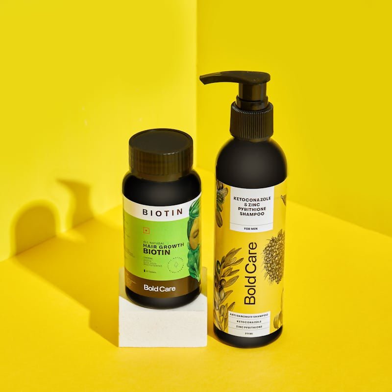 Bold Care Anti - dandruff Shampoo + Biotin Supplements Combo - Vamzn#