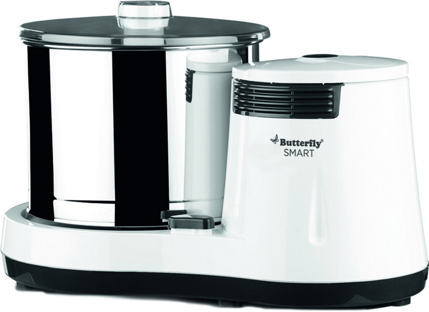 Butterfly Smart 2 Litres Table - Top Wet Grinder|150 Watts|Shockproof ABS Body| Coconut Scrapper Attachment|2 stones with 4 - Way Grinding| Stainless Steel Drum | 2 Years Manufacturer's Warranty | White - Vamzn#