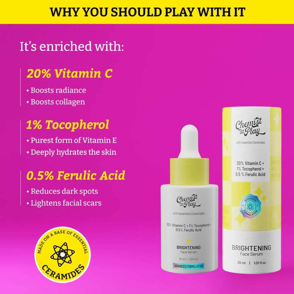 Chemist at Play 10% Vitamin C Skin Brightening Face Serum For Glowing, Radiant Skin - Vamzn#
