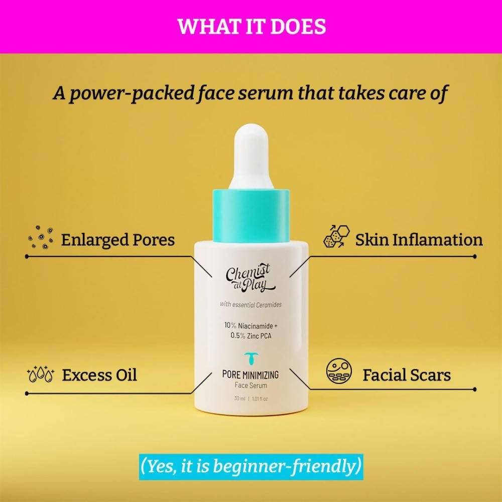 Chemist At Play Pore Minimizing Face Serum For Oily Skin with Visible Pores, Controls Excess Sebum, Oil Production - Vamzn#