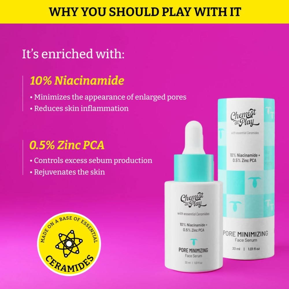 Chemist At Play Pore Minimizing Face Serum For Oily Skin with Visible Pores, Controls Excess Sebum, Oil Production - Vamzn#