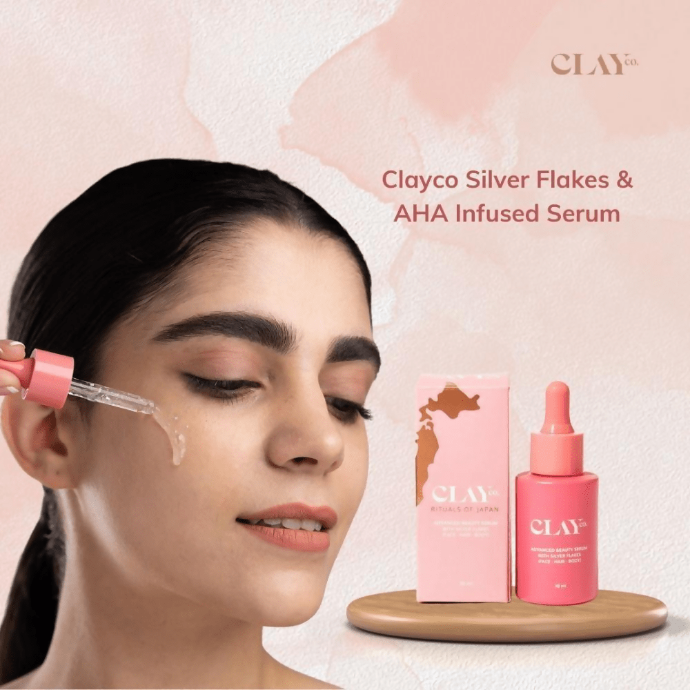 Clayco Silver Flakes & Aha Infused Face Serum & Toner - Vamzn#