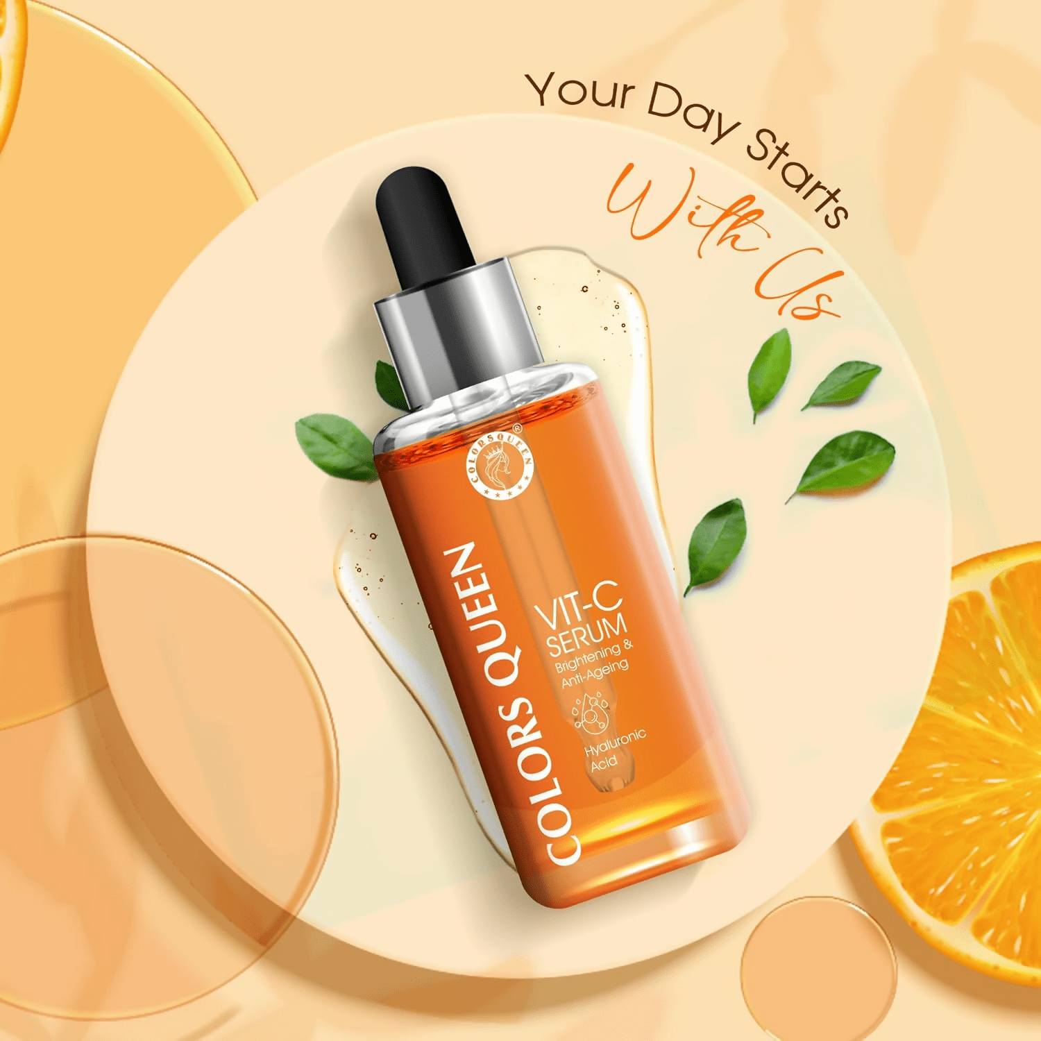 Colors Queen Vitamin C Face Serum For Glowing Skin With Hyaluronic Acid - Vamzn#