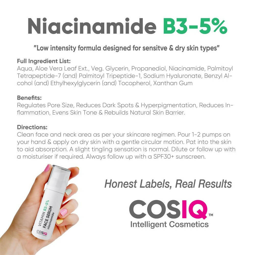 Cos - IQ Niacinamide Vitamin B3 - 5% Face Serum for Ultra Sensitive Skin - Vamzn#