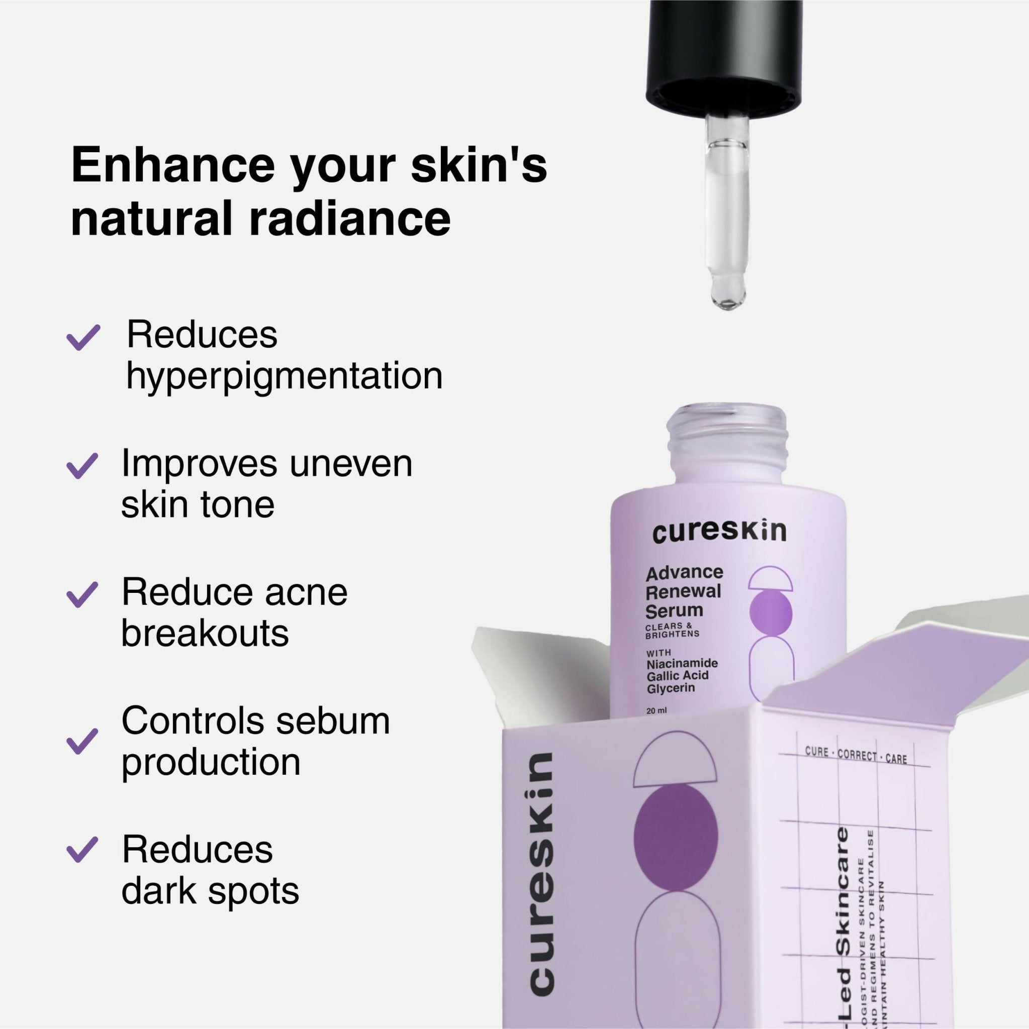 Cureskin Advance Renewal Niacinamide Face Serum - Vamzn#