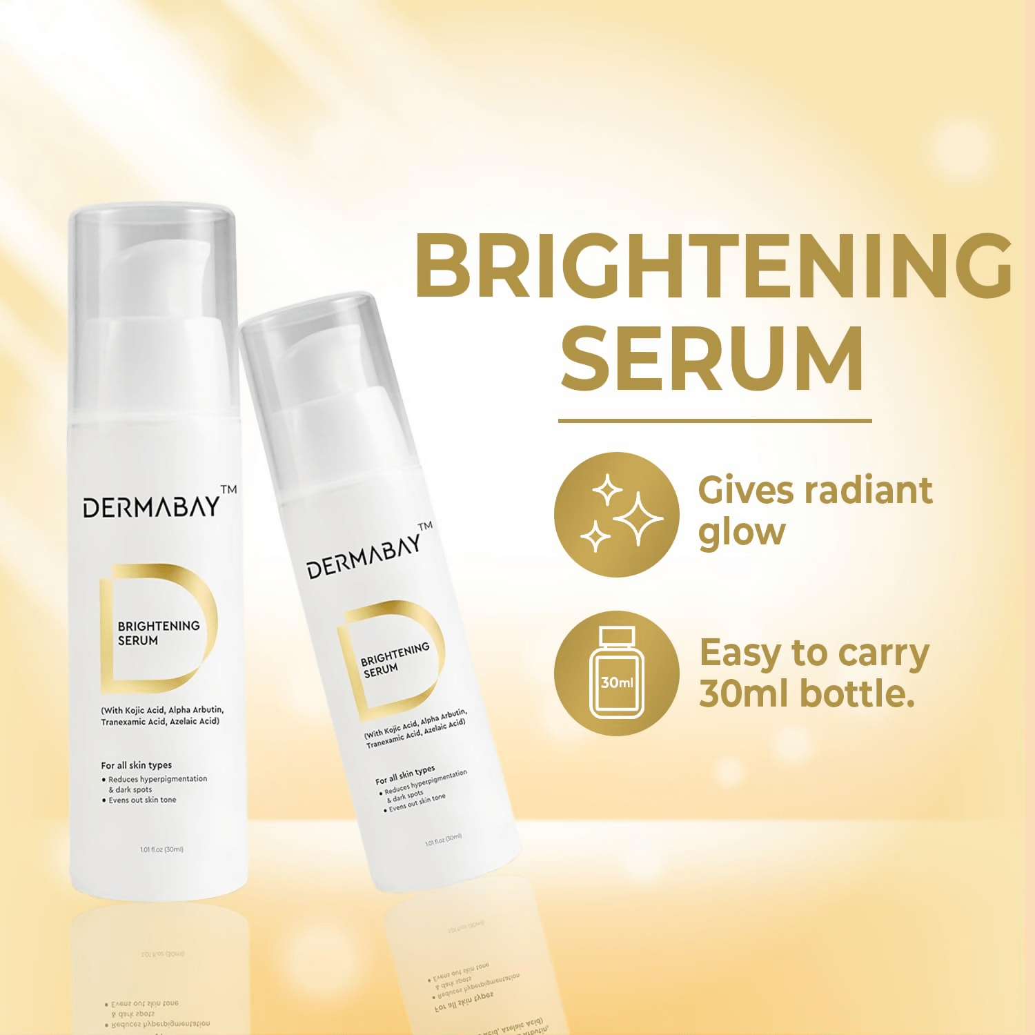 Dermabay Skin Brightening Face Serum With Kojic Acid & Alpha Arbutin - Vamzn#