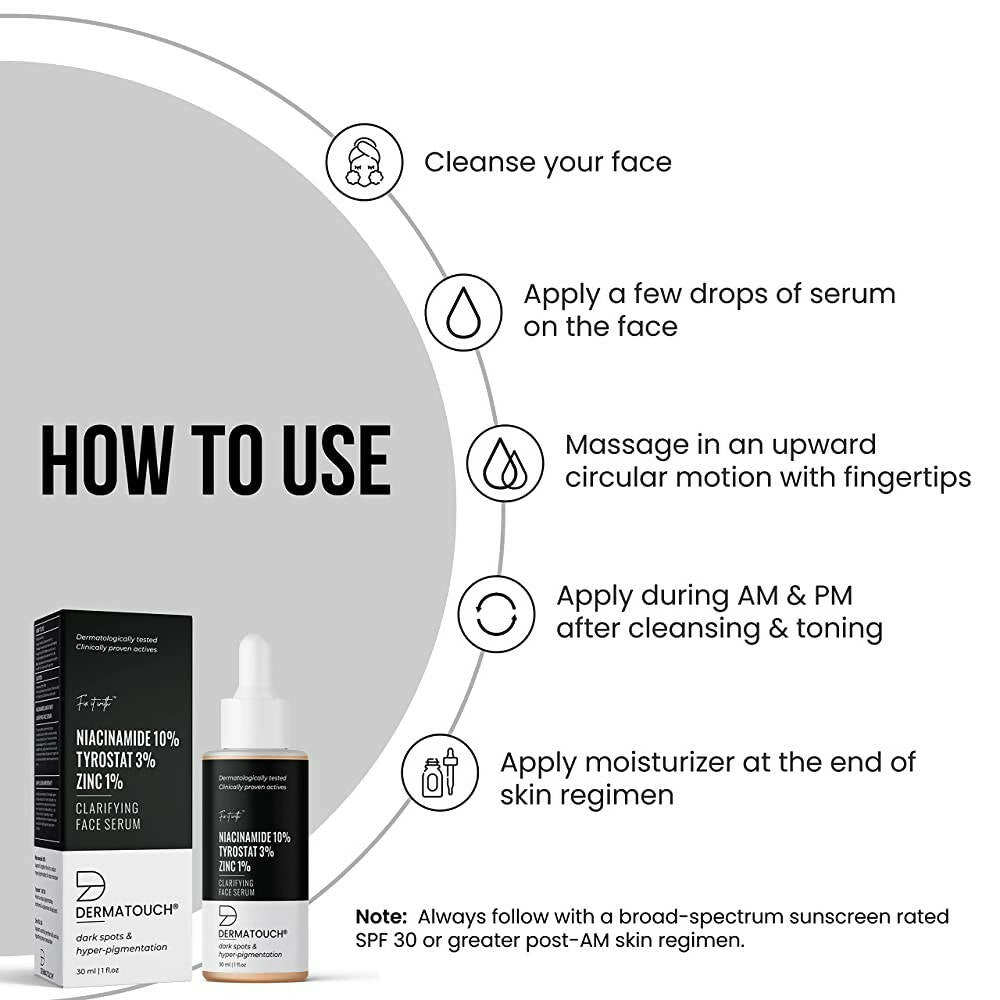 Dermatouch 10% Niacinamide, Tyrostat 3%, Zinc 1% Clarifying Face Serum - Vamzn#