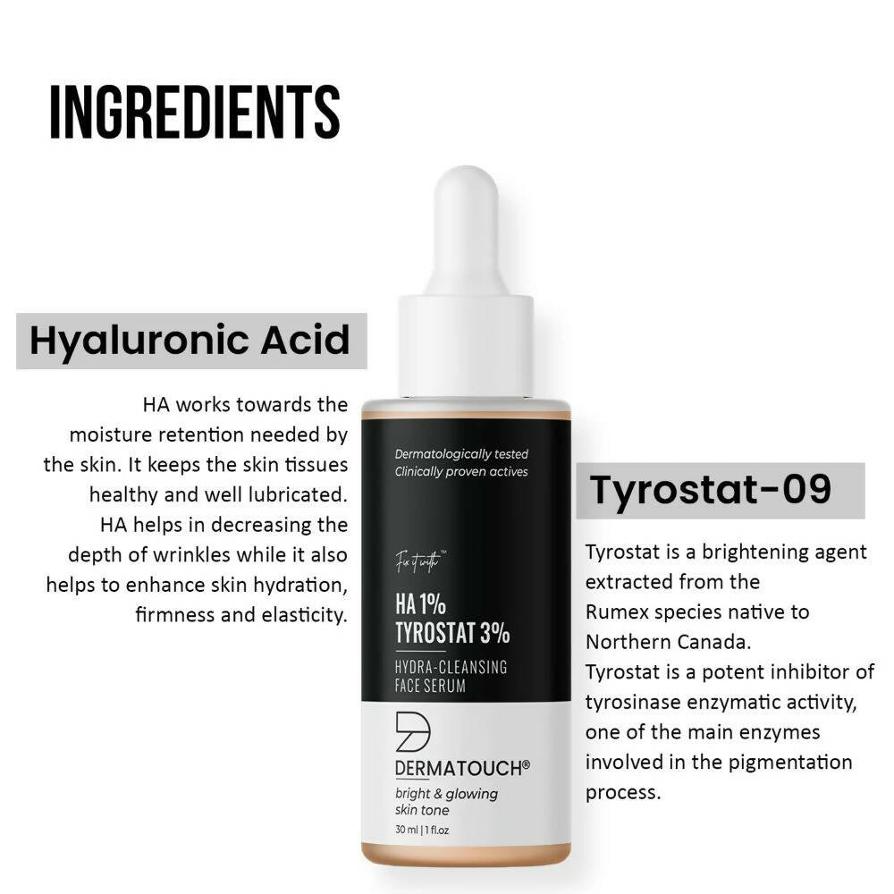 Dermatouch HA 1%, Tyrostat 3% Hydra - Cleansing Face Serum - Vamzn#