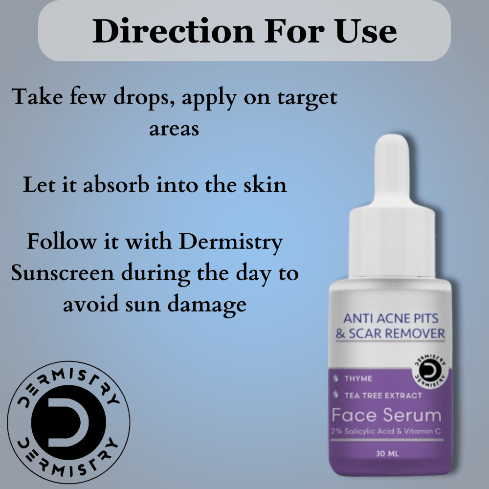 Dermistry Anti Acne 2% Salicylic Acid Niacinamide & Vitamin C Pits Scars Dark Spots Face Serum - Vamzn#