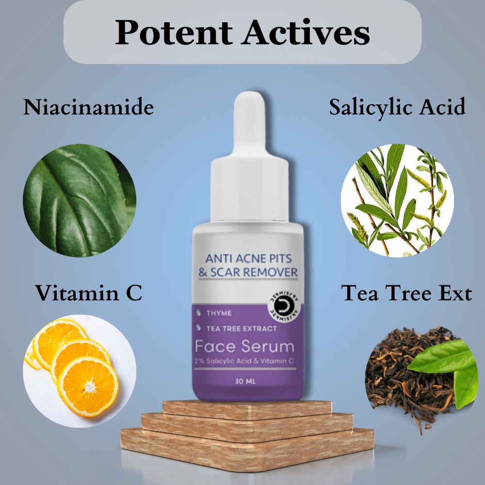 Dermistry Anti Acne 2% Salicylic Acid Niacinamide & Vitamin C Pits Scars Dark Spots Face Serum - Vamzn#