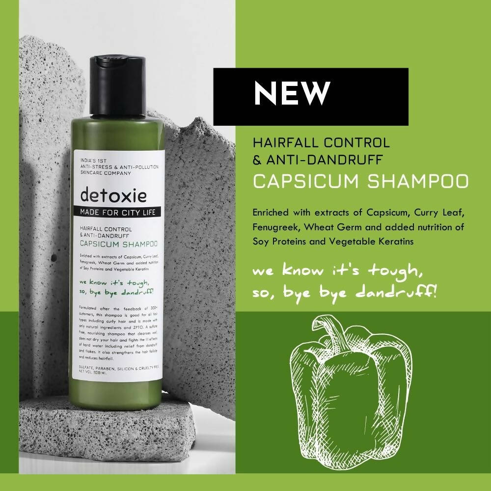Detoxie Hairfall Control & Anti - Dandruff Capsicum Shampoo - Vamzn#