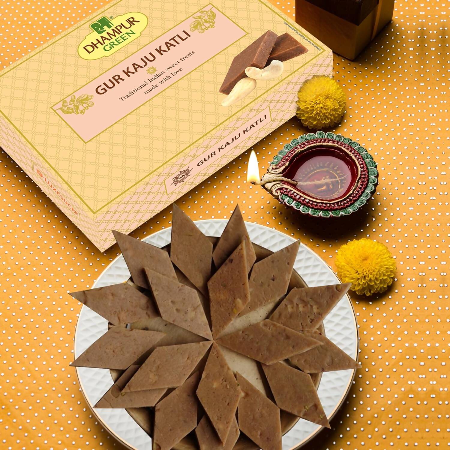 Dhampur Green Gur Kaju Katli - Vamzn#