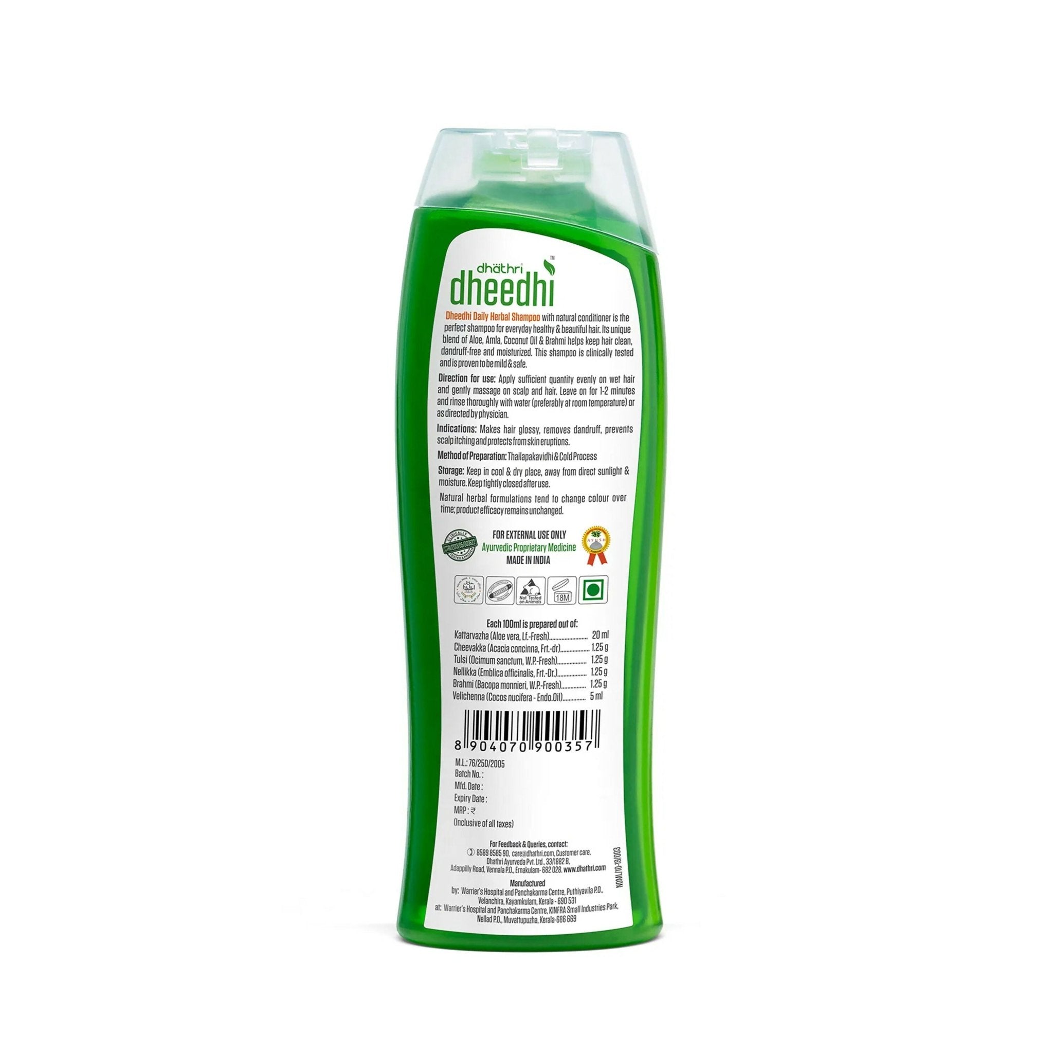 Dhathri Dheedhi Daily Herbal Shampoo To Reduce Dandruff & Promote Hair Growth - Vamzn#