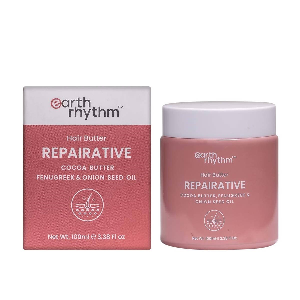 Earth Rhythm Repairative Hair Butter Cocoa Butter Fenugreek Oil Onion Seed Oil - Vamzn#