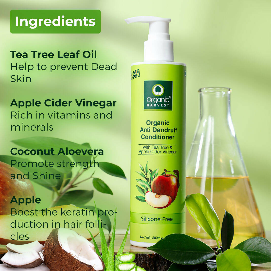 Organic Harvest Organic Anti Dandruff Conditioner With Tea Tree & Apple Cider Vinegar
