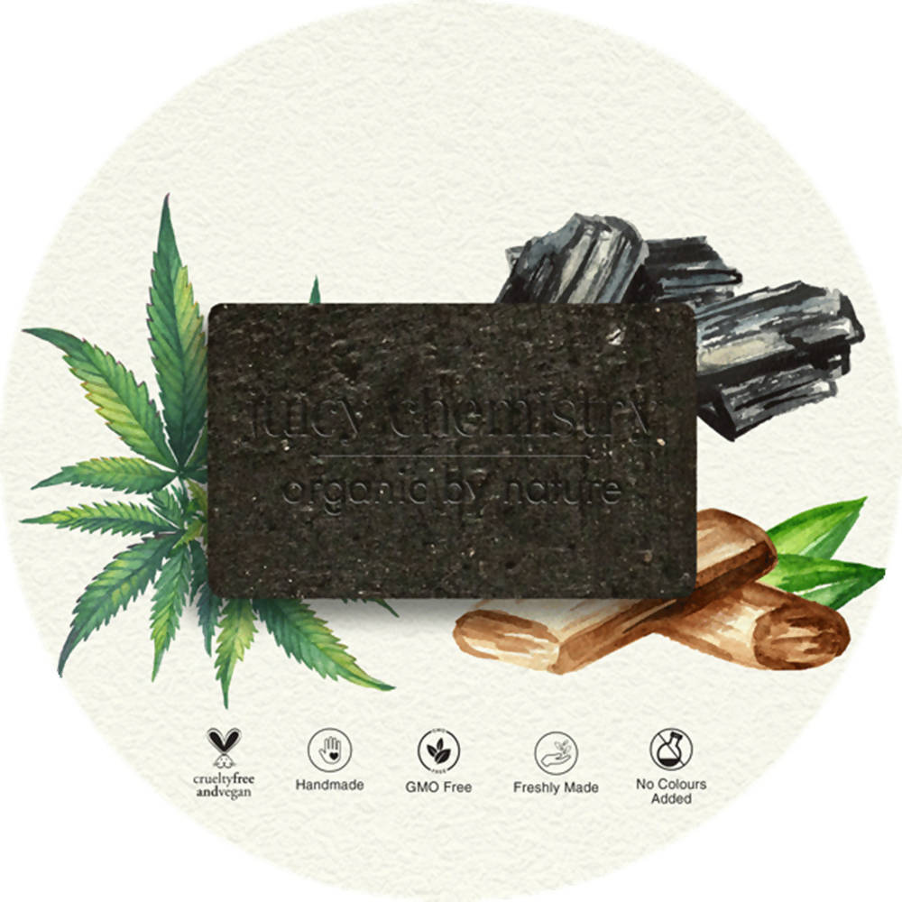 Juicy Chemistry Australian Sandalwood, Hemp & Charcoal Soap For Cold Pressed