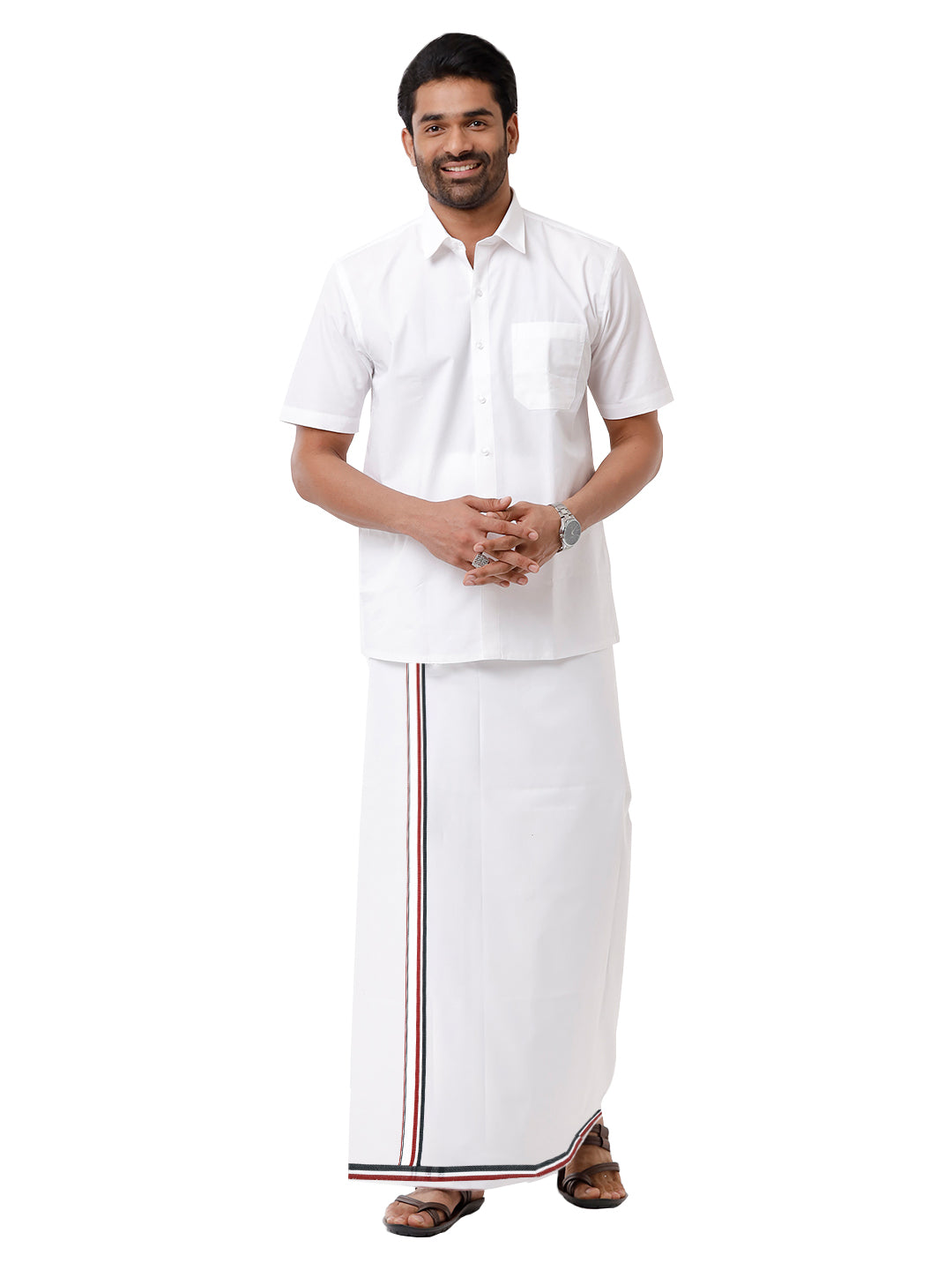 Wrinkle Free Cotton Political Dhoti  ADMK