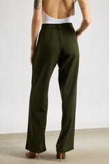 Women's Pleated Olive Korean Pants