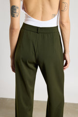 Women's Pleated Olive Korean Pants