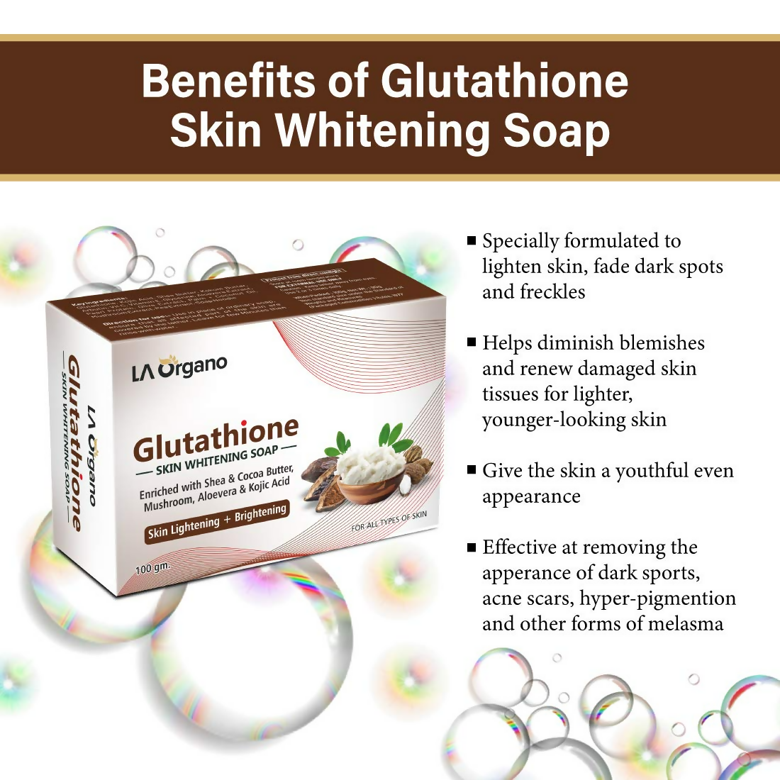 LA Organo Glutathione Shea & Cocoa Butter Soap