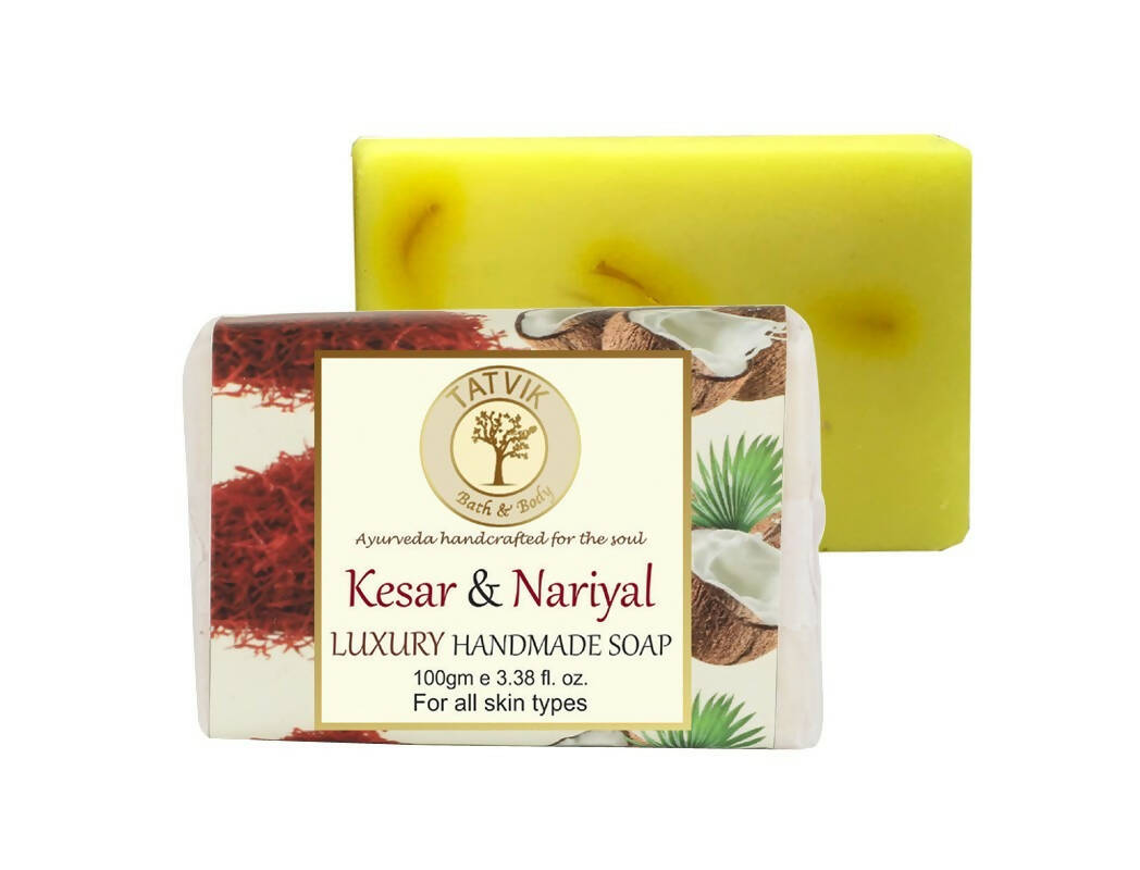 Tatvik Ayurveda Kesar & Nariyal Luxury Handmade Soap