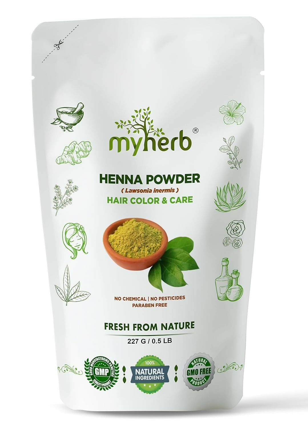 Myherb Pure Natural Organic Henna Powder