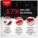 12 Pcs Colgate Slim Soft Charcoal Toothbrush 17x Slimmer Soft Tip Bristles - Vamzn#