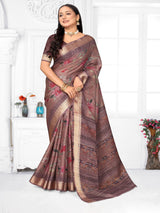 Light Purple Chanderi Silk Saree