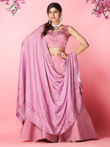 Lilac Art Silk Designer Lehenga