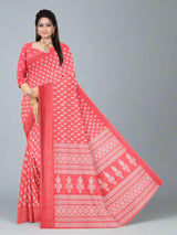 Onion Pink  Chanderi silk  saree  | BUY 1 GET 1 FREE