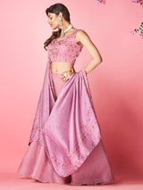 Lilac Art Silk Designer Lehenga