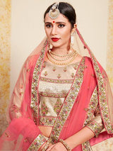 Tortila Brown Satin Embroidered Lehenga