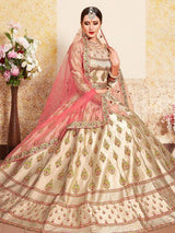 Tortila Brown Satin Embroidered Lehenga