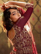 Maroon Soft Net Gharara Suit