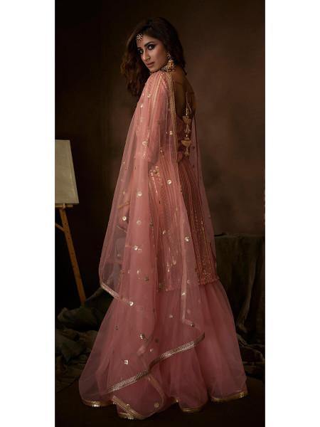 Pink Soft Net Gharara Suit