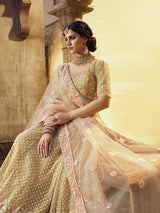 Golden Heavy Embroidered Georgette Lehenga